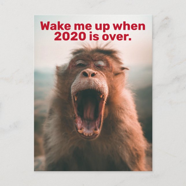 Lustigt 2020 Karantän - Vakna mig när det är över Vykort (Framsida)