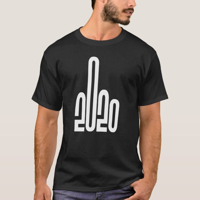 Lustigt 2020 Mitten Finger Vänd av fågel Hand Bad  T Shirt (Framsida)