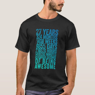 Lustigt 27:e födelsedag Gammal Meter Funny 27 år T Shirt