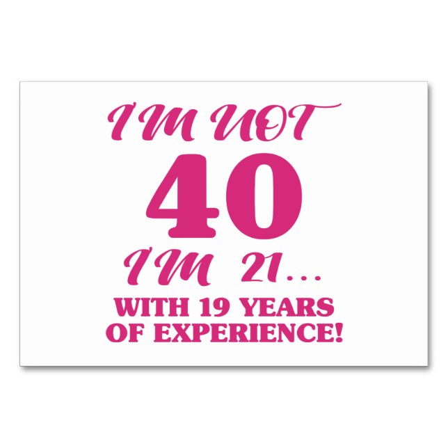 Lustigt 40:e födelsedag bordsnummer (Framsidan)