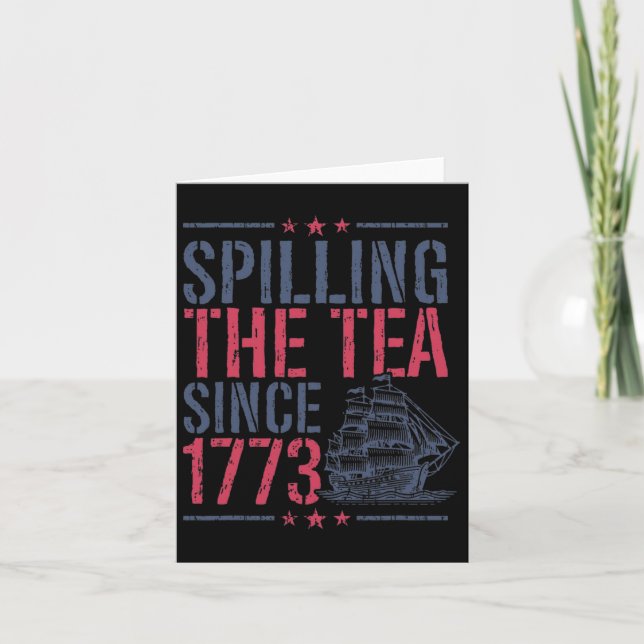 Lustigt 4:e juli då Tea spillades sedan 1773 Amer Kort (Framsida)