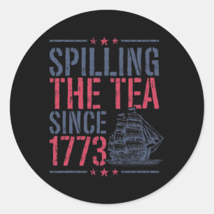 Lustigt 4:e juli då Tea spillades sedan 1773 Amer Runt Klistermärke