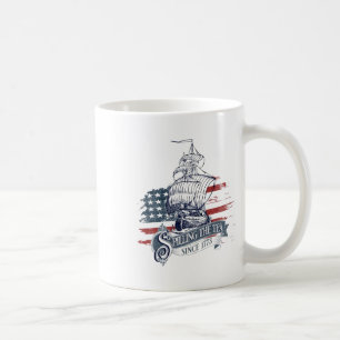 Lustigt 4:e juli då Tea spillades sedan 1773 Fyra Kaffemugg
