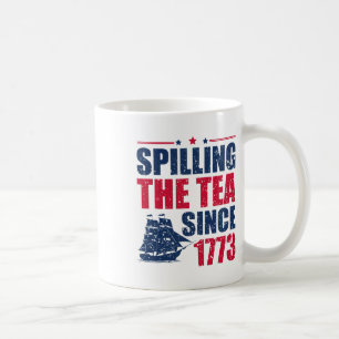 Lustigt 4:e juli då Tea spillades sedan 1773 Fyra Kaffemugg