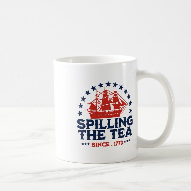 Lustigt 4:e juli då Tea spillades sedan 1773 Fyra Kaffemugg (Höger)