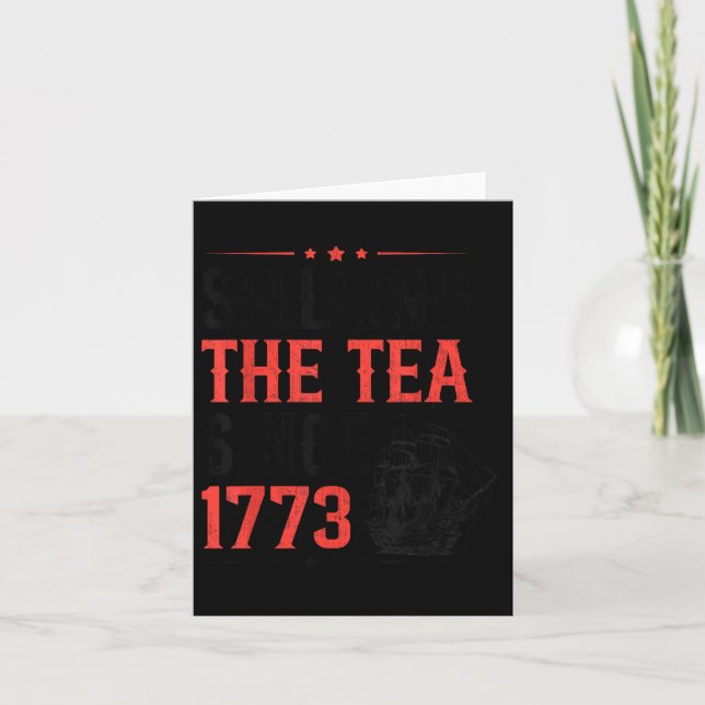 Lustigt 4:e juli då Tea spillades sedan 1773 Fyra Kort (Framsida)