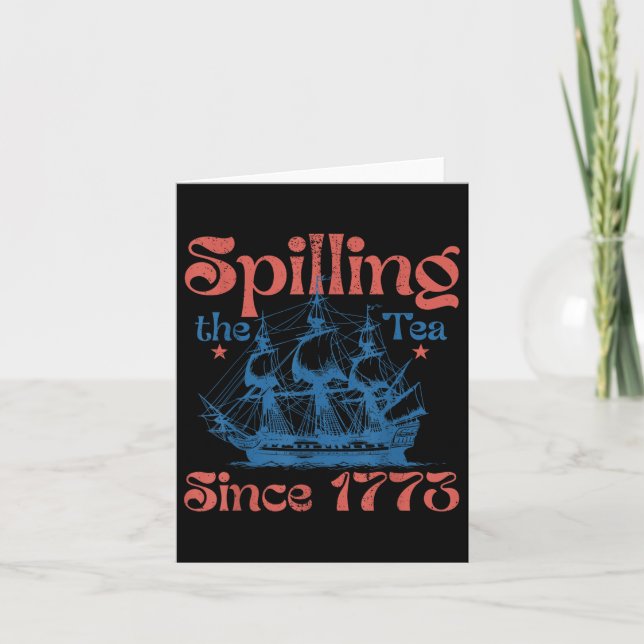 Lustigt 4:e juli då Tea spillades sedan 1773 Fyra Kort (Framsida)