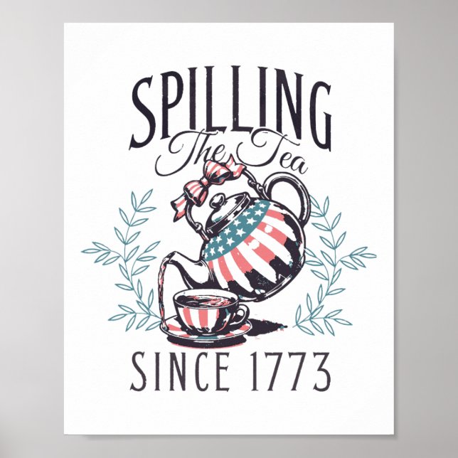 Lustigt 4:e juli då Tea spillades sedan 1773 Fyra Poster (Framsidan)