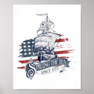 Lustigt 4:e juli då Tea spillades sedan 1773 Fyra Poster