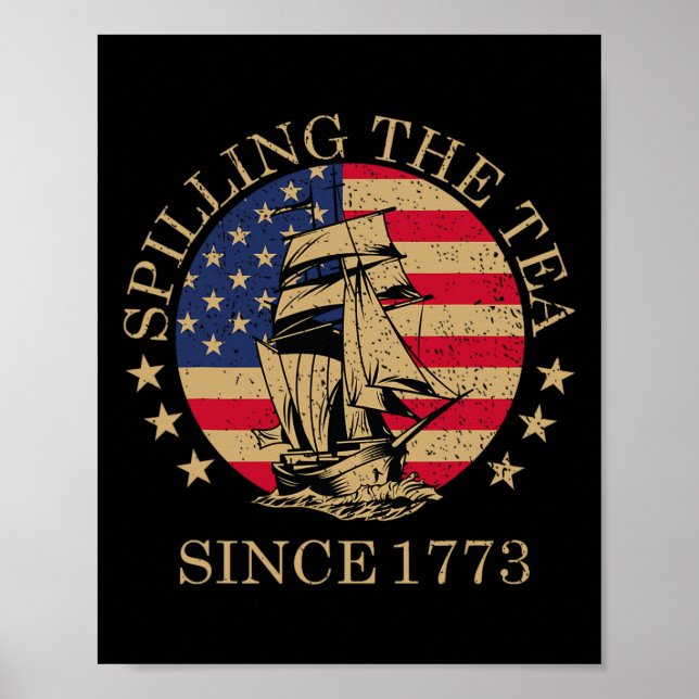 Lustigt 4:e juli då Tea spillades sedan 1773 Fyra Poster (Framsidan)