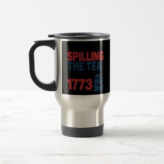 Lustigt 4:e juli då Tea sprack sedan 1773 Fyra Resemugg (Vänster)