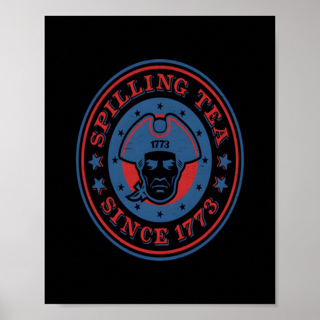 Lustigt 4:e juli kolonialspilling Tea sedan 1773 Poster (Framsidan)