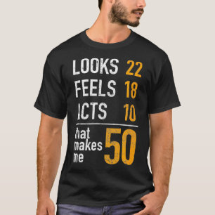 Lustigt 50:e födelsedag ger henne att hon tycker a t shirt