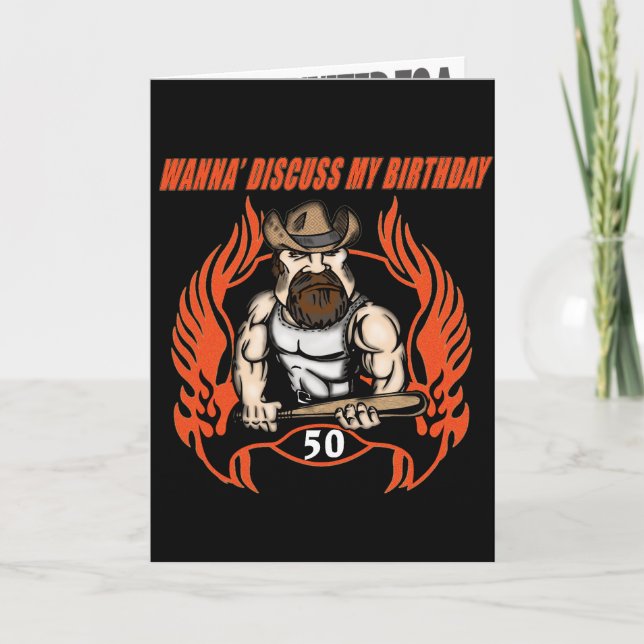 Lustigt 50:e Födelsedagsfest inbjudan (Framsida)