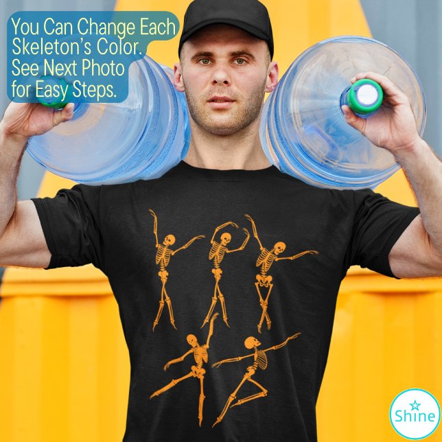 Lustigt 5 dans skelett Happy halloween T Shirt (Skapare uppladdad)