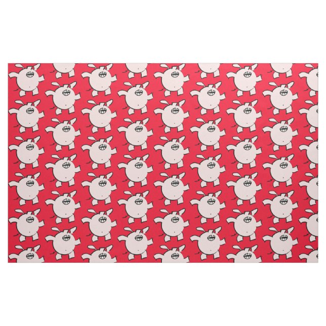 Lustigt 5 Tecknaders Illustration Gris Välj Färg F Tyg (Fat Quarter)