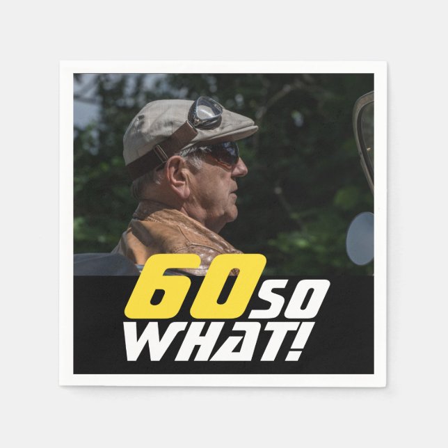 Lustigt 60, så vilket offertfoto 60:e födelsedagen pappersservett (Framsidan)