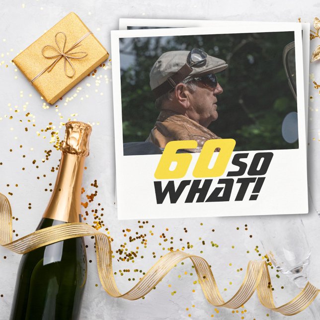 Lustigt 60, så vilket offertfoto 60:e födelsedagen pappersservett (Skapare uppladdad)