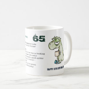 Lustigt 65e Personlig "När jag var din ålder" Dino Kaffemugg