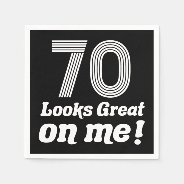 Lustigt 70:e födelsedag för henne pappersservett (Framsidan)