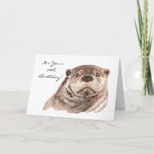 Lustigt 70:e födelsedagen Cute Otter Nature, Wildl Kort