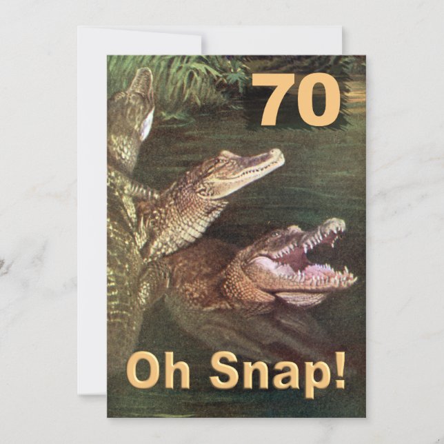 Lustigt 70:e Födelsedagsfest inbjudan (Framsida)