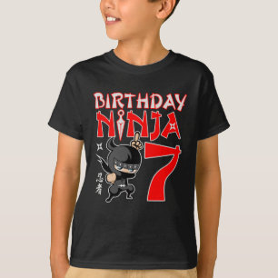 Lustigt 7:e-födelsedagen Ninja 7-åriga gåvor F T Shirt