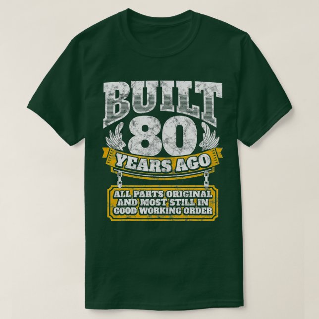 Lustigt 80-årsjubileum BDay Gift: 80 år T Shirt (Design framsida)