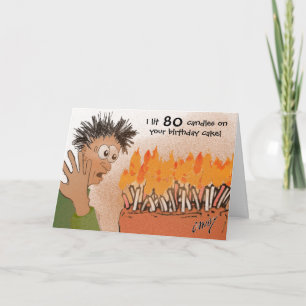 Lustigt 80-årskort. kort