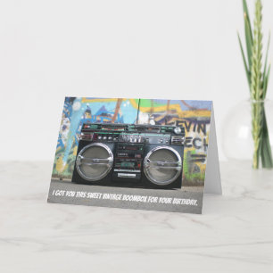 Lustigt 80s Retro Boombox-födelsedagskort Kort