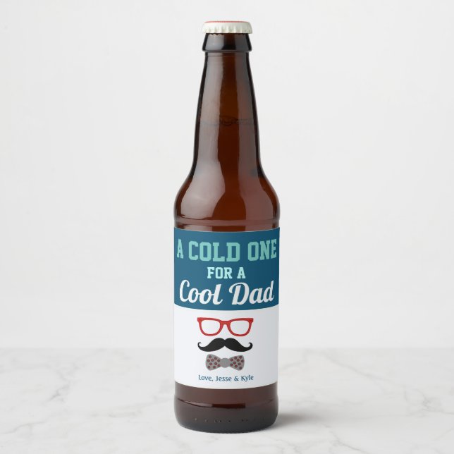 Lustigt A-Kall ett för Coolan Pappa Lycklig Fars d Ölflaska Etikett (Framsida)