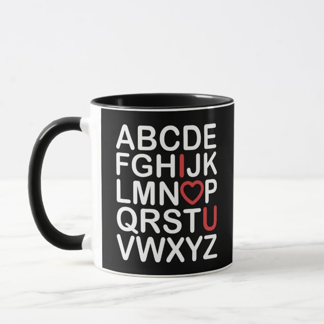 Lustigt abc I KÄRLEK DU Alphabet Mugg (Vänster)