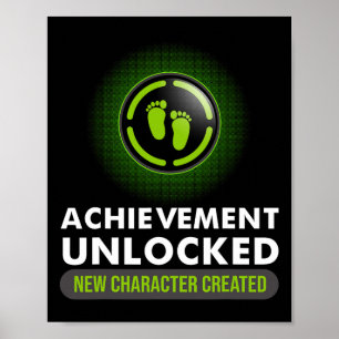 Lustigt Achievement Unlock Gift Par Video Game Poster