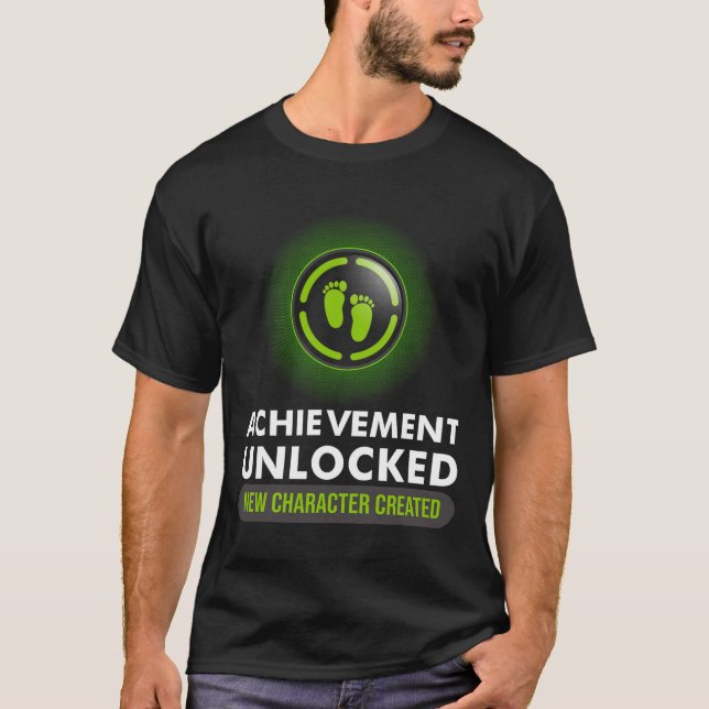 Lustigt Achievement Unlock Gift Par Video Game T Shirt (Framsida)