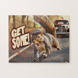 Lustigt Action Squirrel Jigszle Puzzle "Hämta lite Pussel