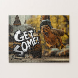 Lustigt Action Squirrel Jigszle Puzzle "Hämta lite Pussel