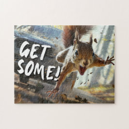 Lustigt Action Squirrel Jigszle Puzzle "Hämta lite Pussel