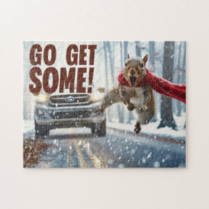 Lustigt Action Squirrel Jigszle Puzzle "Hämta lite Pussel