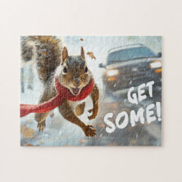 Lustigt Action Squirrel Jigszle Puzzle "Hämta lite Pussel