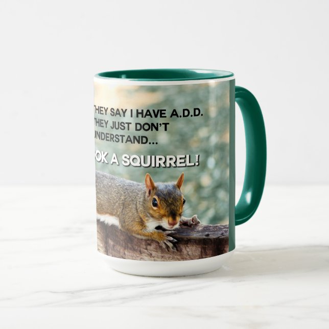 Lustigt ADD Squirrel-foto Mugg (Framsida höger)