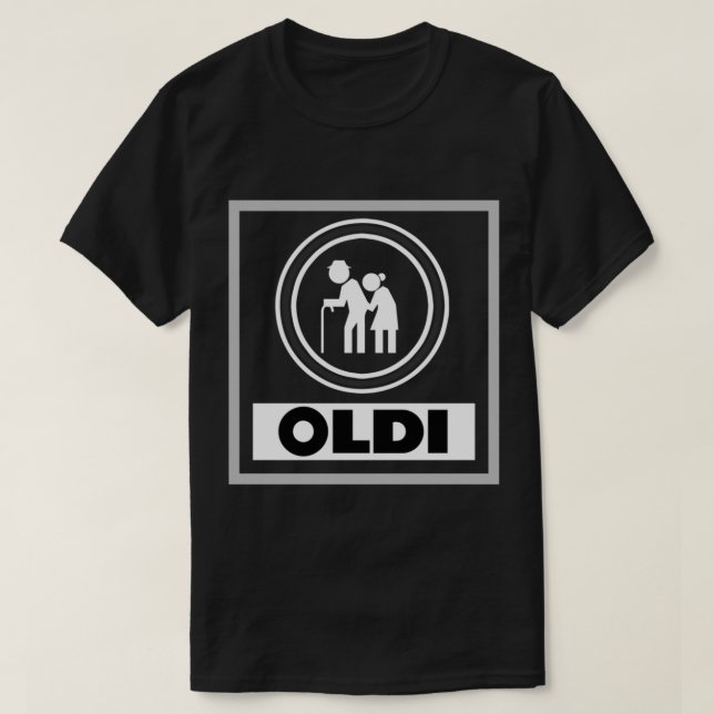 Lustigt Aldi Nord-kort svart och vitt, födelsedags T Shirt (Design framsida)