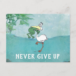 Lustigt aldrig Ge Up Pelican Postcard Vykort