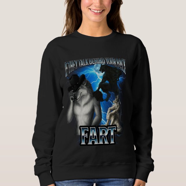 Lustigt Alfa-Varg om de pratar bakifrån T Shirt (Framsida)