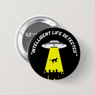 Lustigt Alien Cat Abduction Knapp