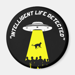 Lustigt Alien Cat Abduction Magnet