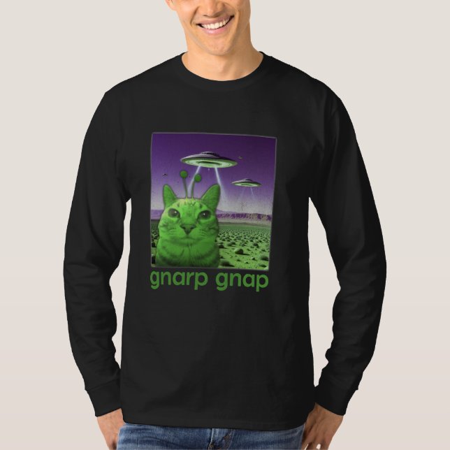 Lustigt Alien Cat Meme Graphic T Shirt (Framsida)
