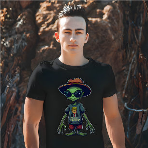 Lustigt Alien "Human Hälsning", politisk satir T Shirt