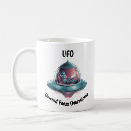 Lustigt Alien i UFO Kaffemugg