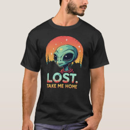 Lustigt Alien Meme T-Shirt "Borttappad. Ta mig hem
