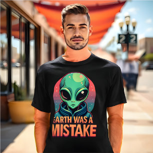 Lustigt Alien Meme T-Shirt "Jorden var ett misstag